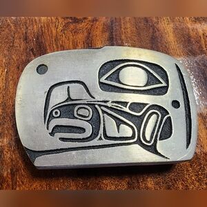 Vintage Bronze Belt Buckle featuring a Raven Design